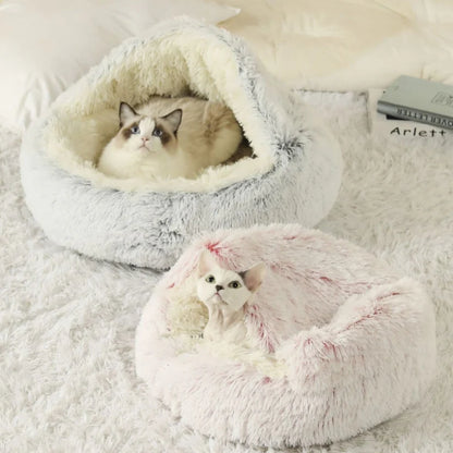 Plush Cat Cave Bed