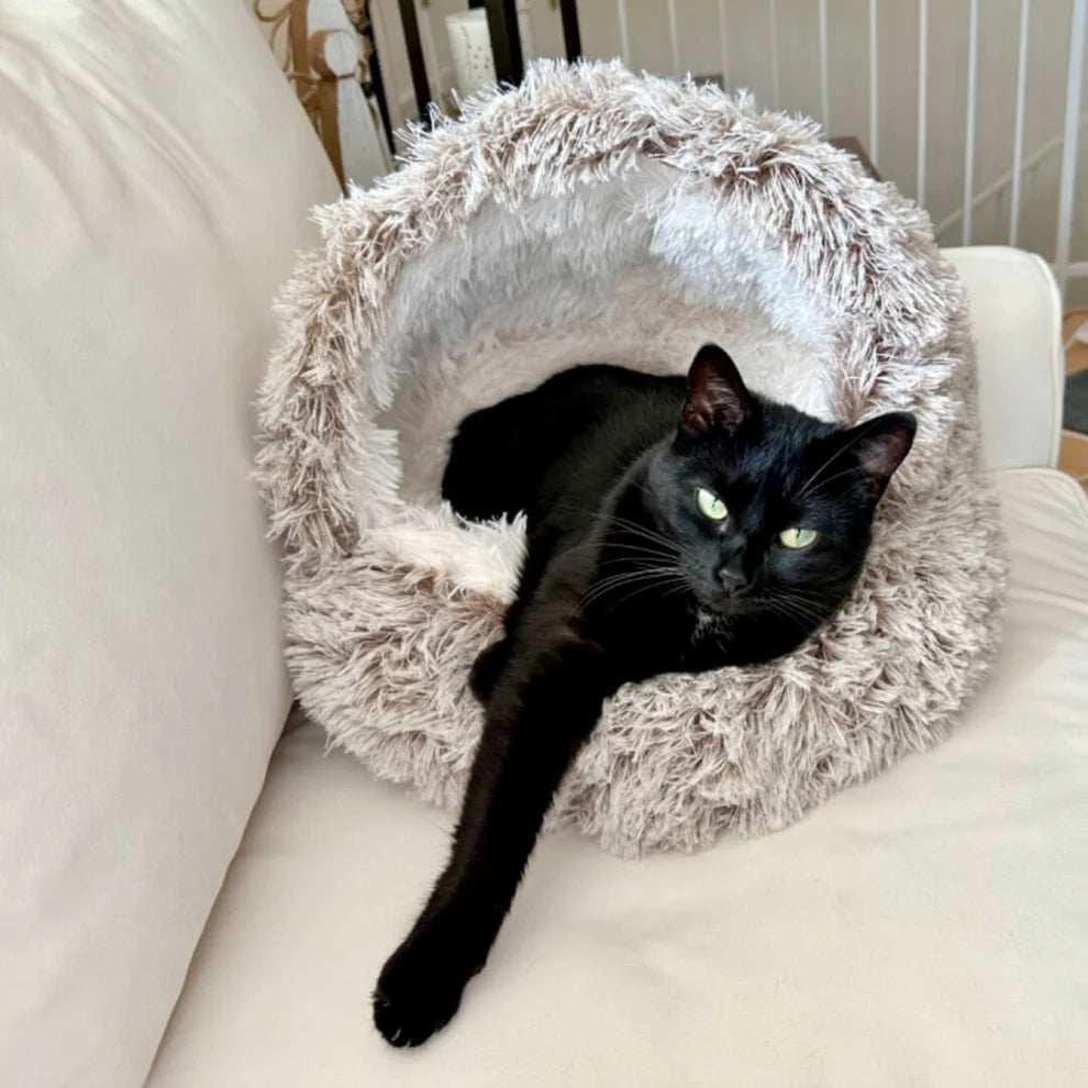 Plush Cat Cave Bed