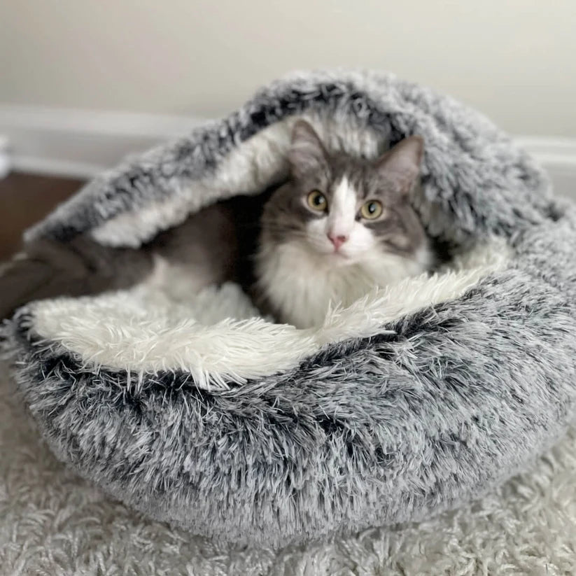 Plush Cat Cave Bed