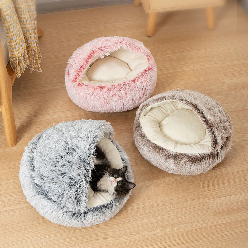 Plush Cat Cave Bed