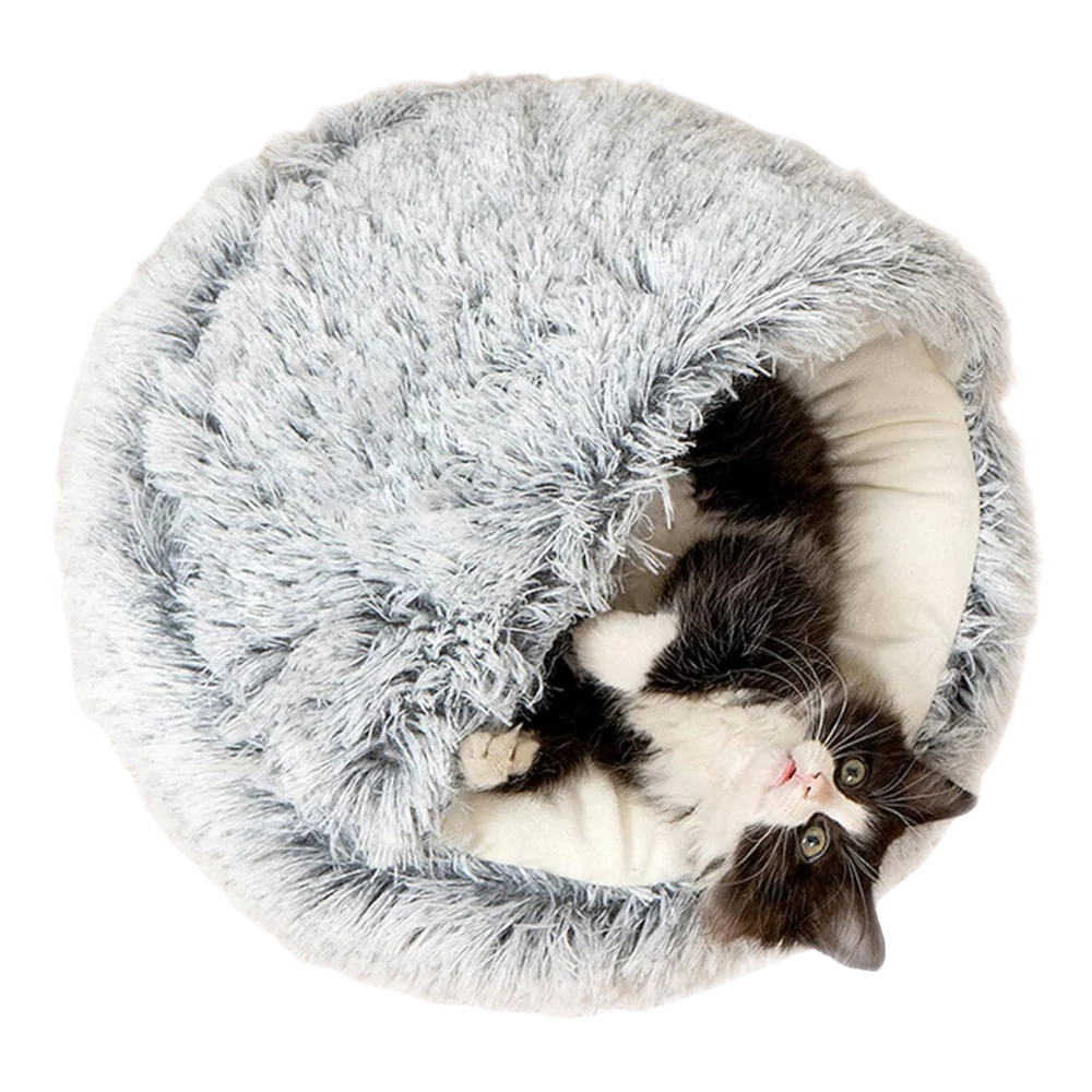 Plush Cat Cave Bed
