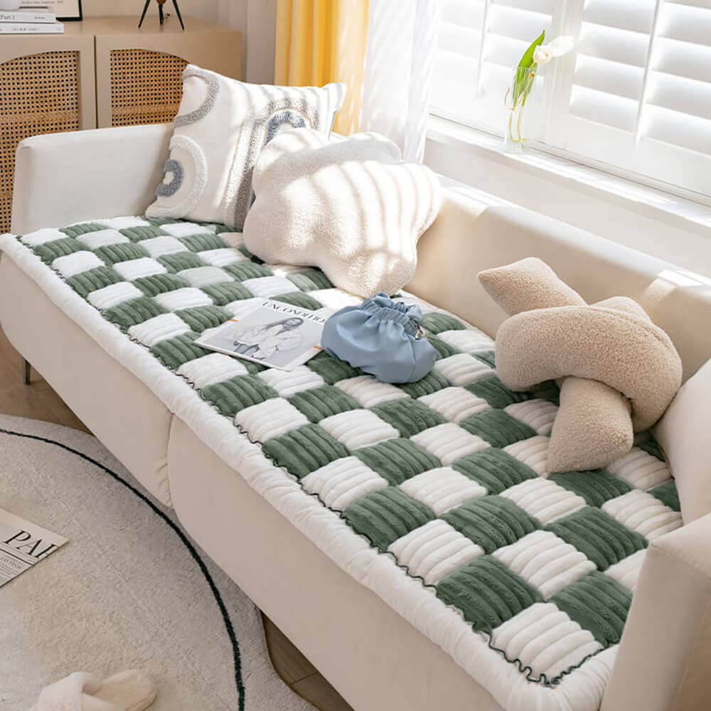 Plaid Square Comfy Couch Covers