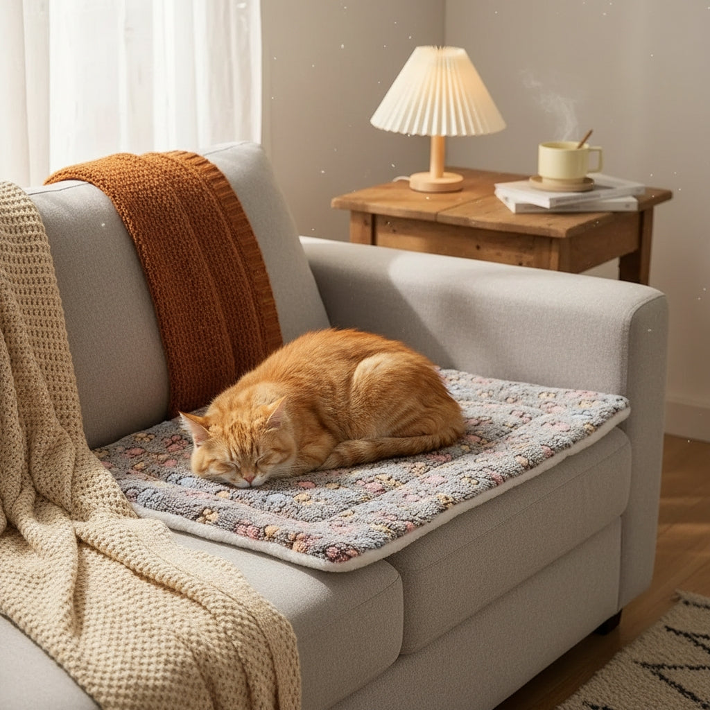 Aqua Cat Chronicles WP2003069CL Quilted Round Mat main image 1